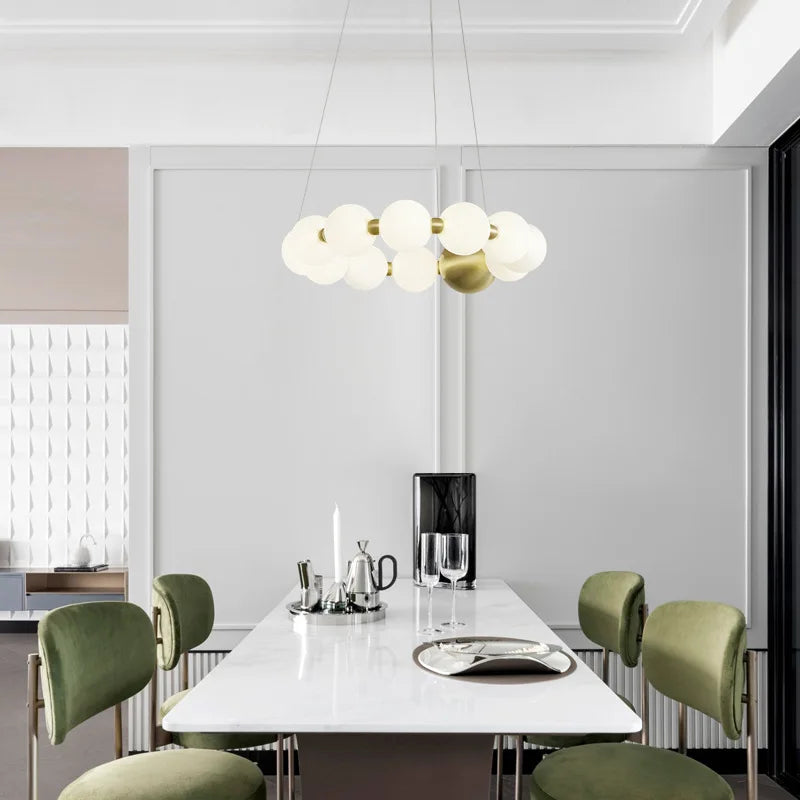 DecorBites™ Brass LED Chandelier with Acrylic Ball - High Quality Dimmable Lighting