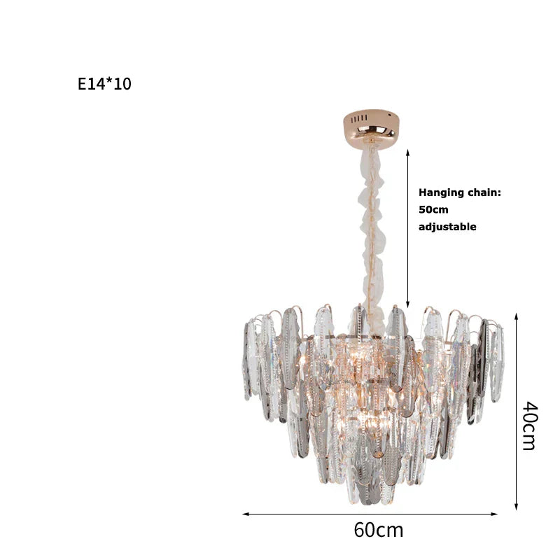DecorBites™ Gold Crystal Chandelier Lighting for Living Room