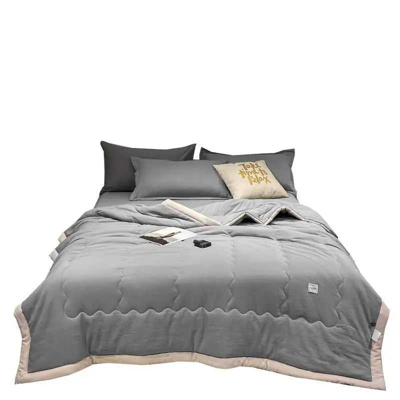 DecorBites™ Cooling Cotton Quilt with Washable Core for Single Bed in Dorm