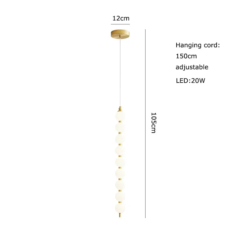 DecorBites™ Art Deco LED Glass Pingpong Pendant Light in Gold Chrome Black.