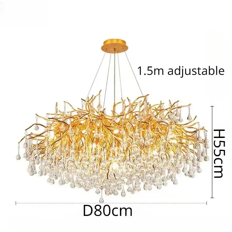 DecorBites™ Crystal Branch Chandelier | Indoor Luxury Gloss Light for Living & Dining Room