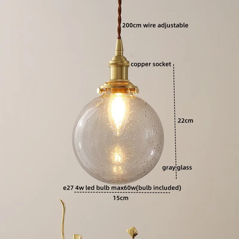 DecorBites™ Blue Glass LED Pendant Light - Modern Nordic Style for Bedroom, Living Room