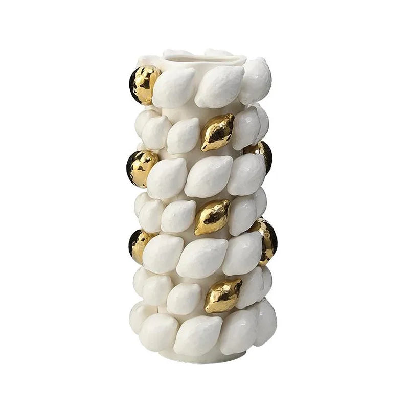 DecorBites™ Lemon Carambola Ceramic Vase Gold-Plated Fruit Shape Creative Home Decor