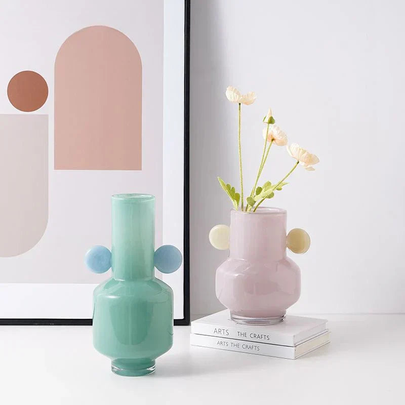DecorBites™ Glass Vase with Ears: Floral Arrangement Accessory