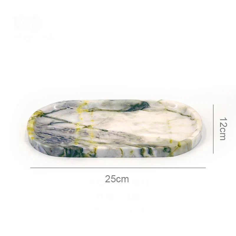 DecorBites™ Calacatta Marble Vanity Tray for Perfume Candles Jewelry Luxury Home Decor
