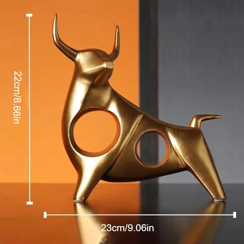 DecorBites™ Abstract Bull Sculpture Cattle Statue for Home Decor Living Room Ornament