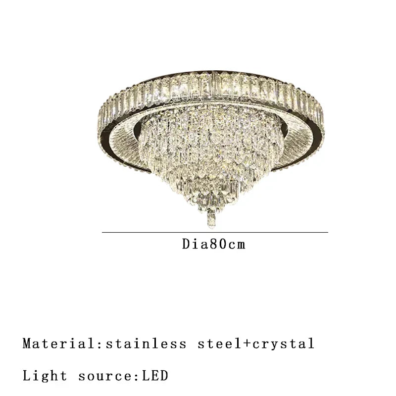 DecorBites™ Cone Crystal Ceiling Chandelier - Stainless Steel Luxury Living Room Decoration