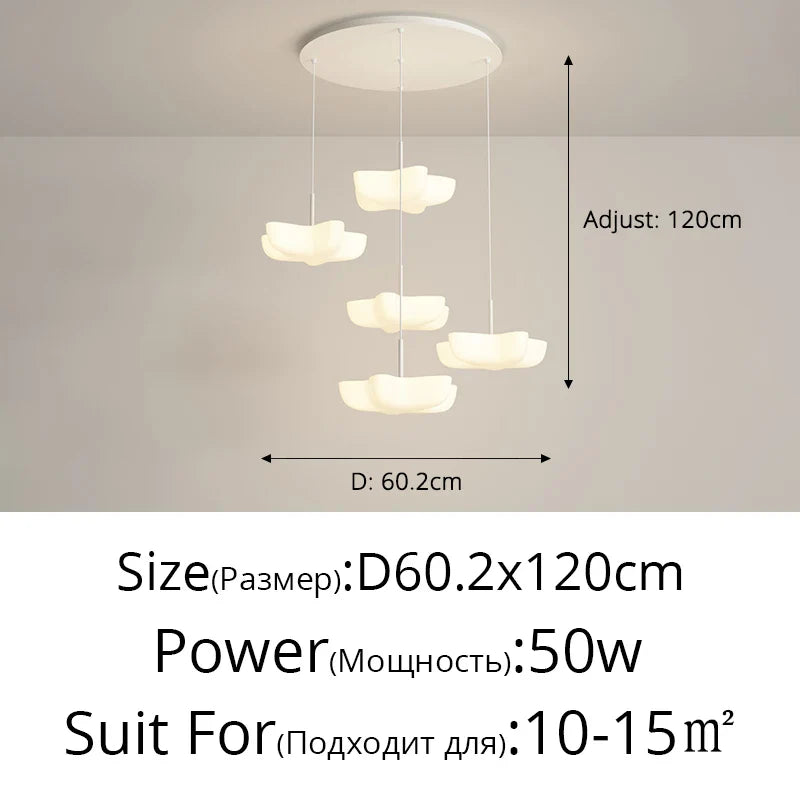 DecorBites™ Cloud White Floating Pendant Chandelier for Dining Room, Kitchen Island, Indoor Lighting