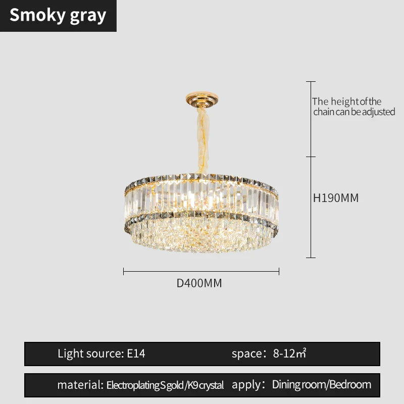 DecorBites™ Crystal Chandelier: Elegant Modern Lighting for Living Room, Bedroom, and Restaurant.