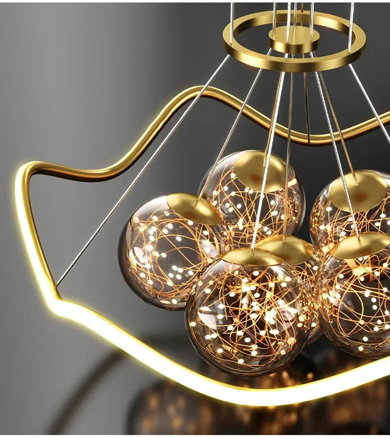 DecorBites™ Bubble Pendant Chandelier: Modern Dimmable LED Lighting for Home Decor