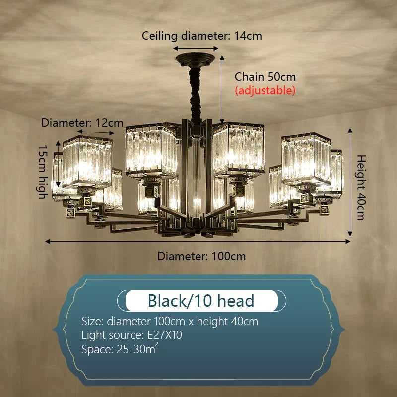 DecorBites™ Crystal Chandelier Villa Living Room Lighting