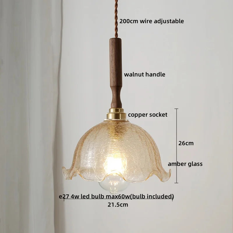 DecorBites™ Copper Ceramic LED Pendant Light with Knob Switch - 4w Bulb & Lamparas Colgante