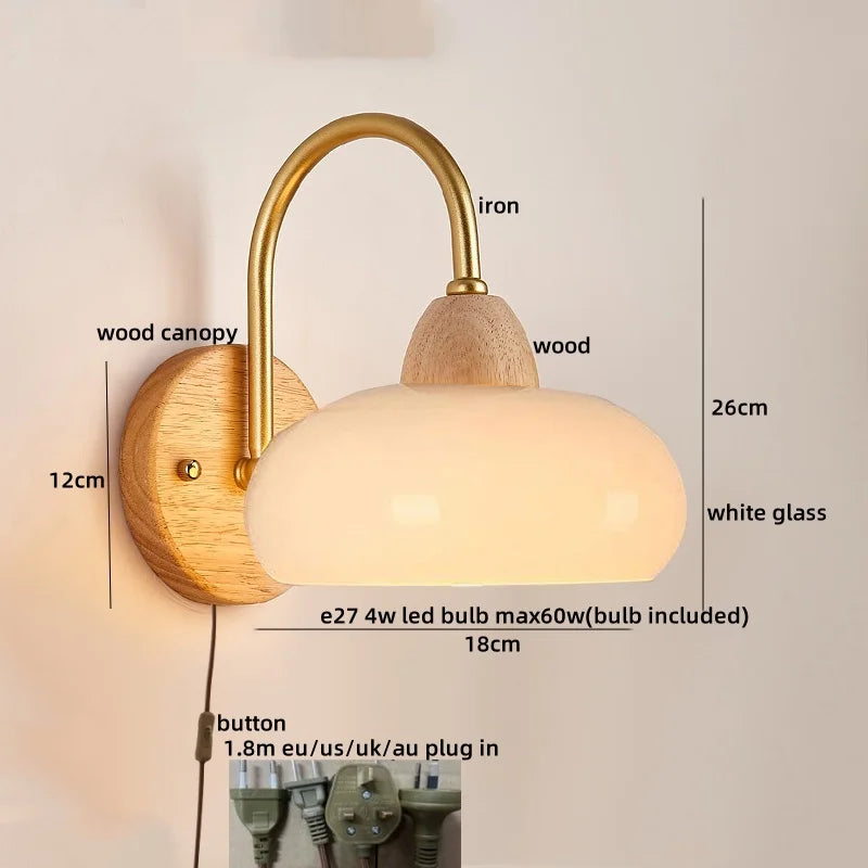 DecorBites™ Cotton LED Wall Lamps with Pull Chain Switch for Restaurant Living Room Bedroom