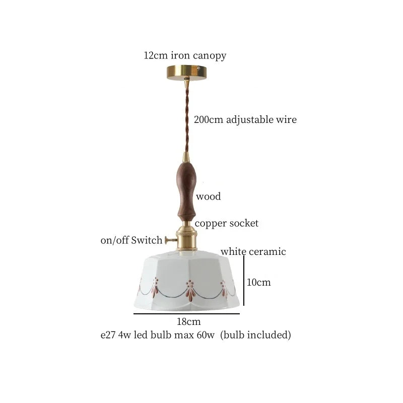 DecorBites™ Ceramic LED Hanging Pendant Light - Modern Nordic Design for Home Decor