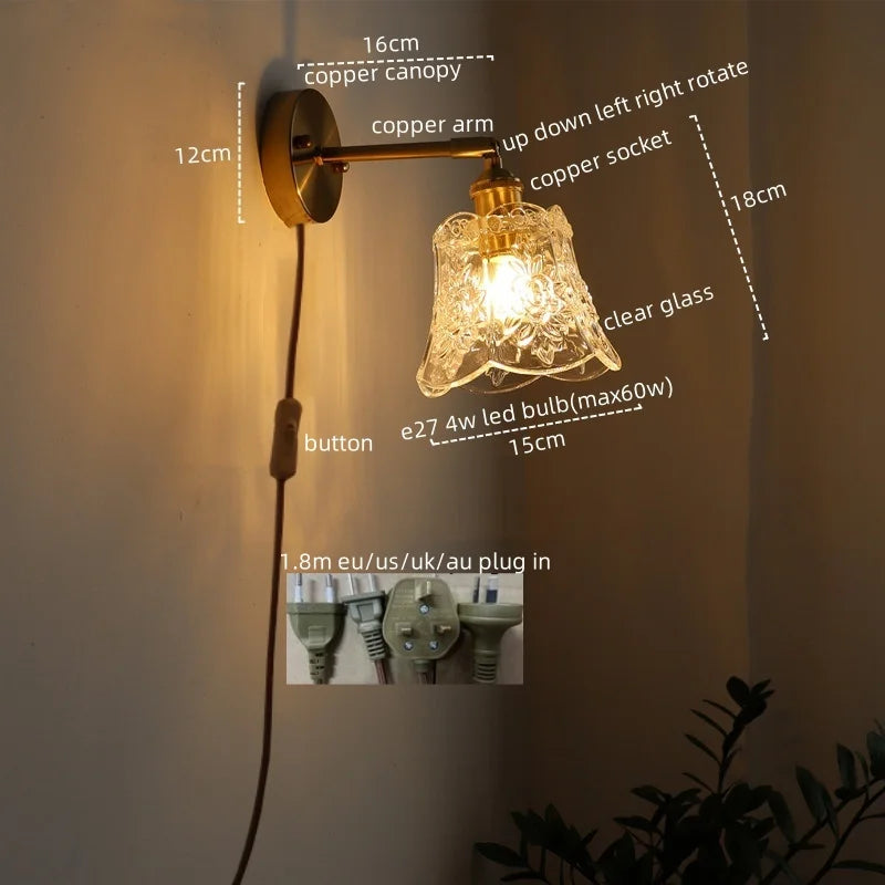 DecorBites™ LED Glass Wall Lights Modern Decor for Bedroom Living Room Bar Balcony.