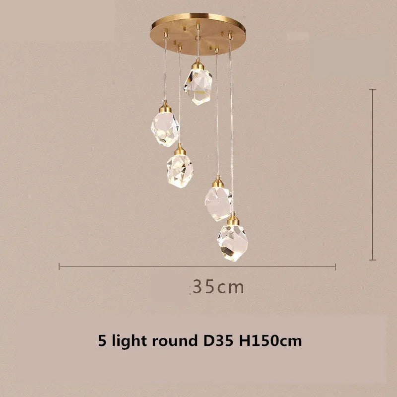 DecorBites™ Copper LED 3-Light Dimmable Crystal Chandelier