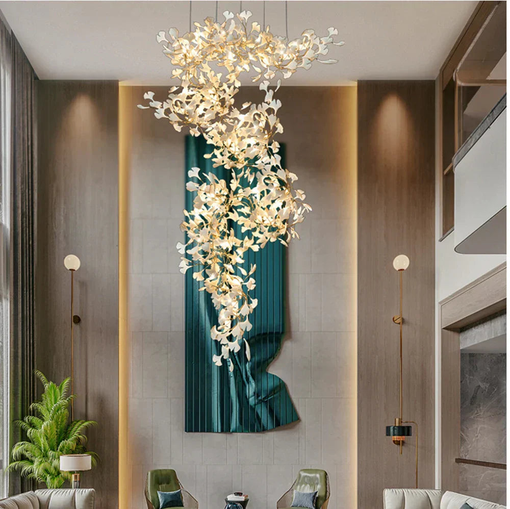 DecorBites™ Ginkgo Leaf Pendant Chandelier for Nordic Romantic Living Room Decor