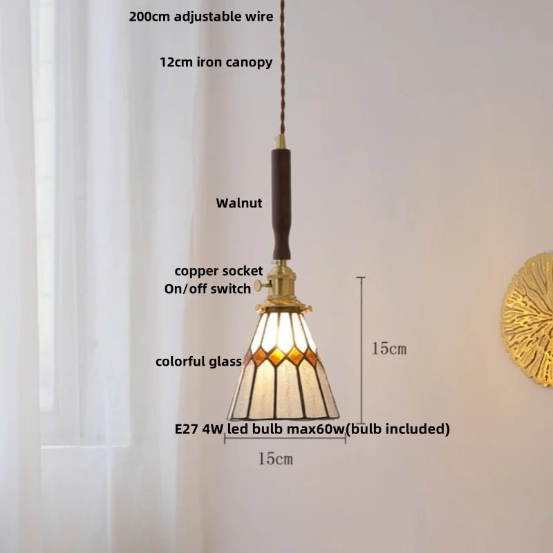 DecorBites™ White Ceramic LED Pendant Light with Walnut Wood Accent - Modern Nordic Design