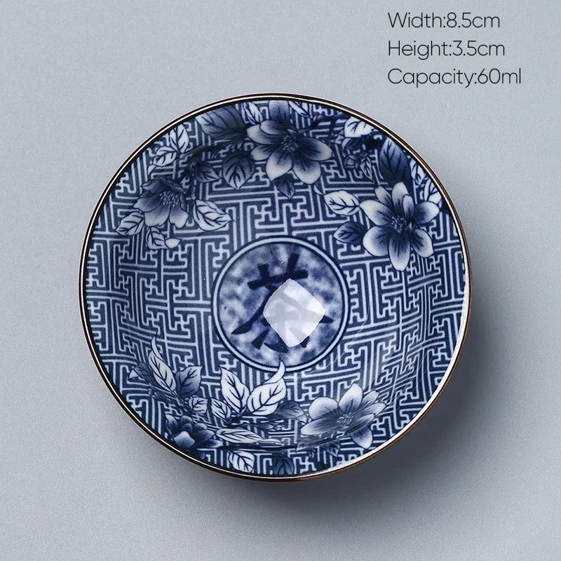 DecorBites™ Ceramic Kung Fu Tea Cup, Japanese Style Porcelain Espresso Coffee Cup
