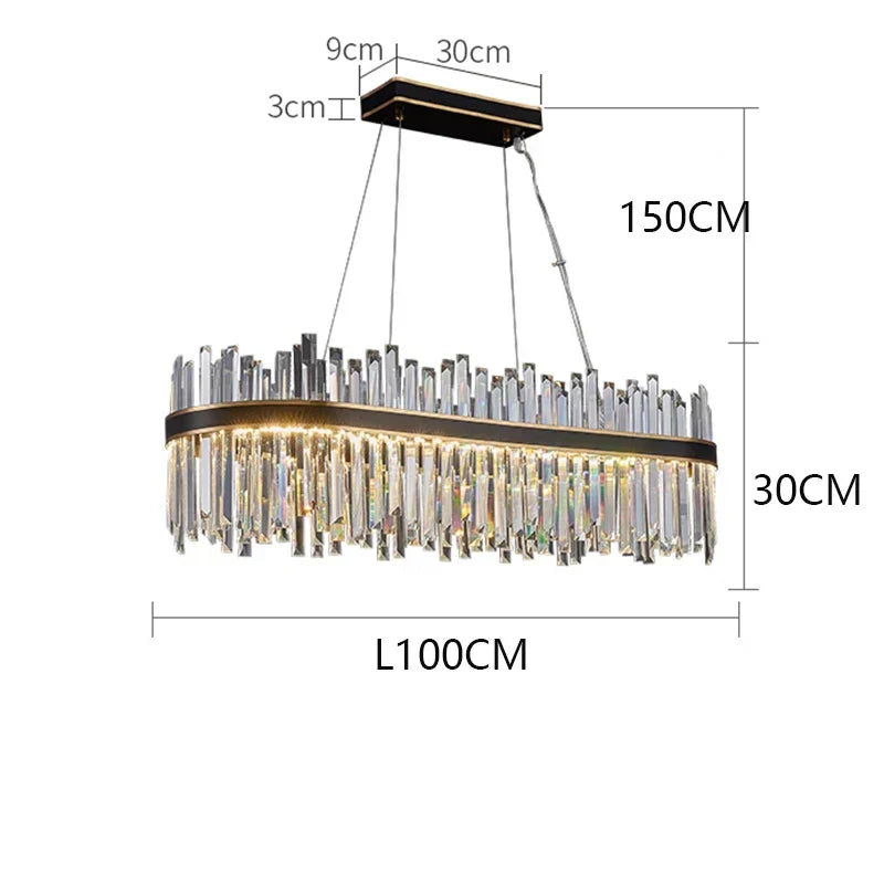 DecorBites™ Crystal Chandelier Pendant Light for Living Room Bedroom Ceiling, Luxury Indoor Lighting