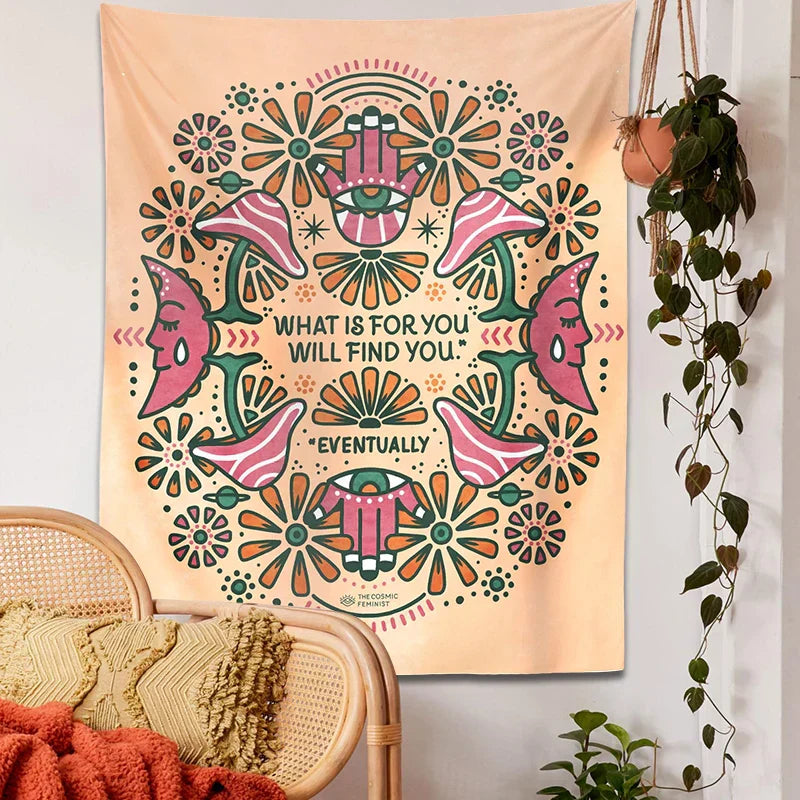 DecorBites™ Boho Moon Flower Magic Tapestry Wall Hanging for Home Decor