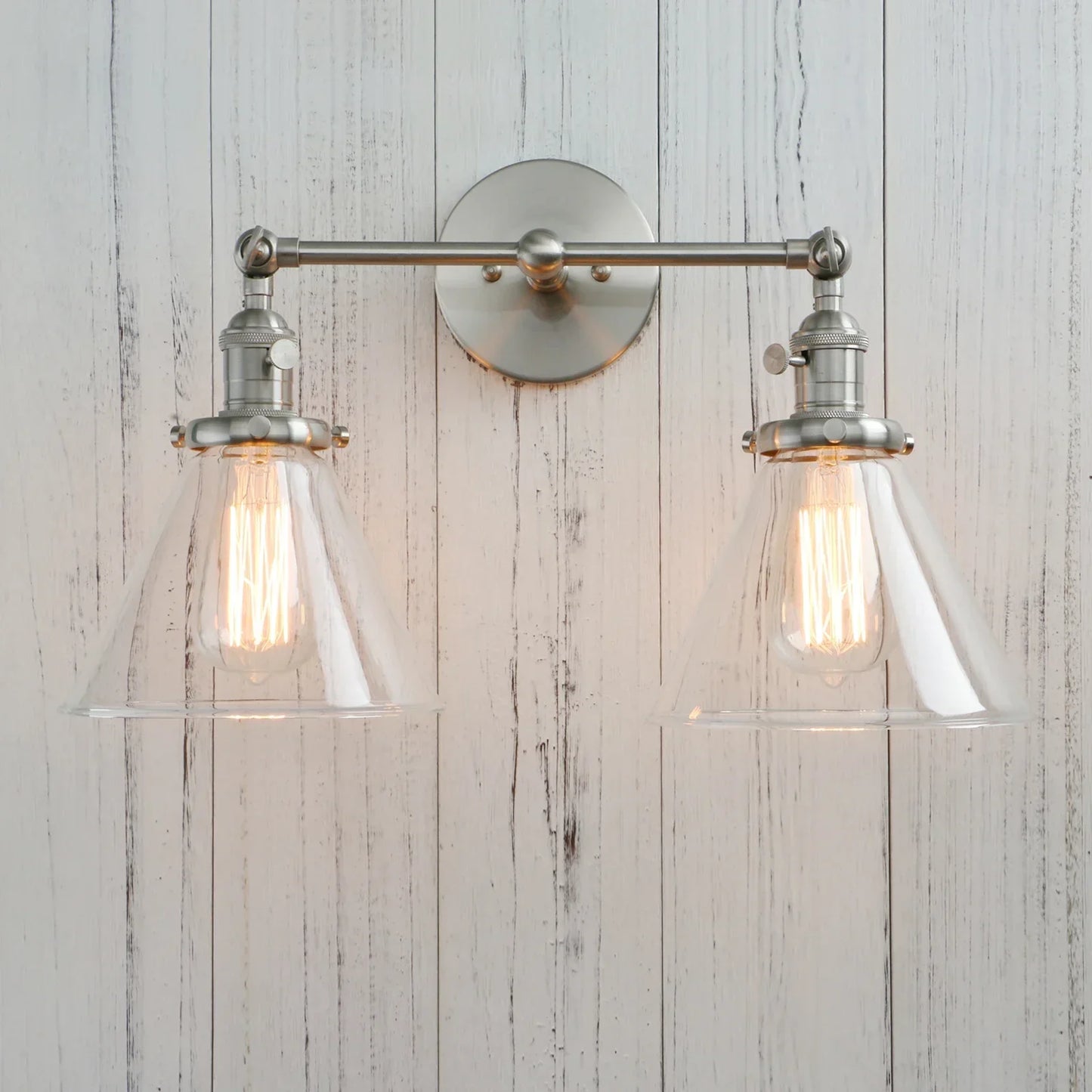 DecorBites™ Funnel Glass Wall Sconce Light Fixture for Bedroom and Loft Decor