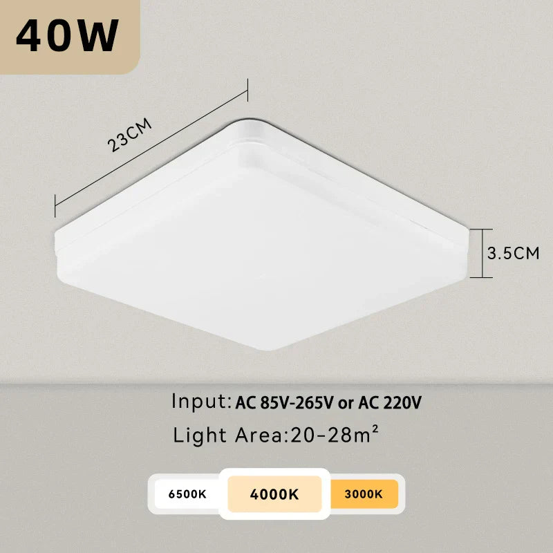 DecorBites™ LED Square Ceiling Light: Modern Kitchen Surface Mount Chandelier Fixture for Home Decor