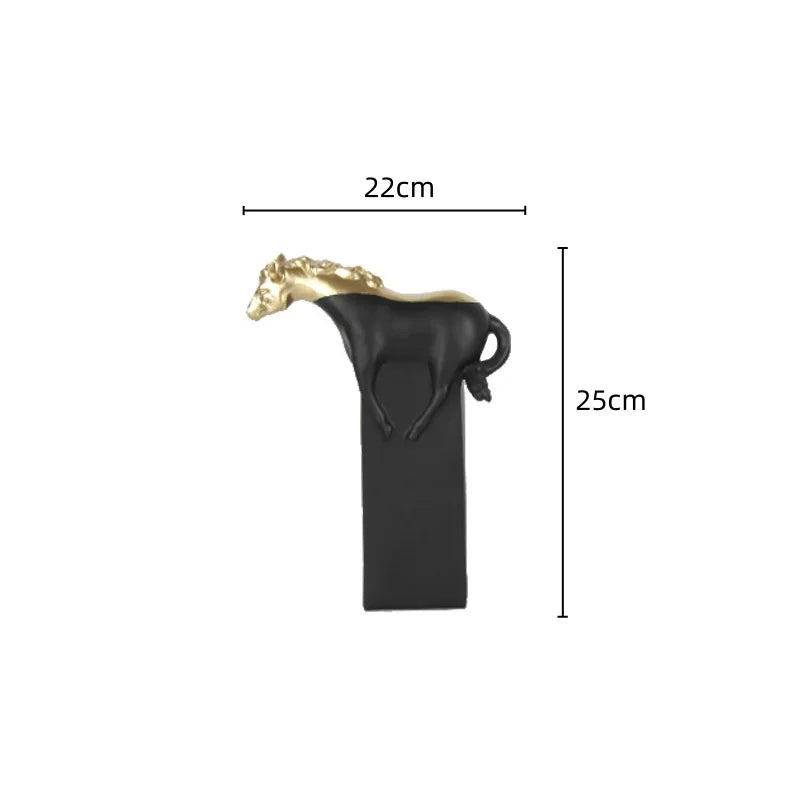 DecorBites™ Horse Statue Resin Abstract Ornament Half-length Animal Sculpture Home Decor Figurine