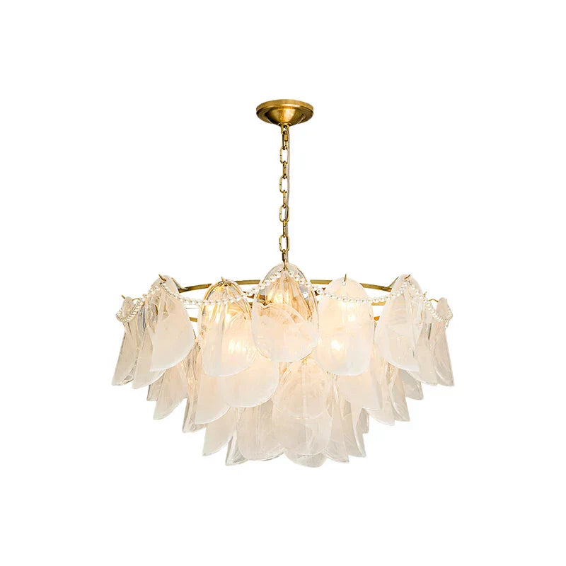 DecorBites™ LED Glass Hanging Lamp Golden Leaf Shape Modern Pendant Light