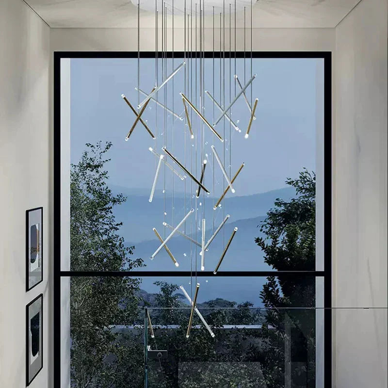 DecorBites™ LED Chandelier: Luxury Indoor Lighting for Living Room, Hall, Staircase