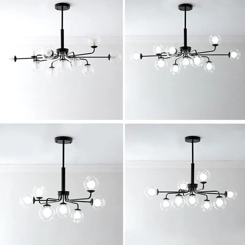 DecorBites™ Glass Ball Pendant Chandelier for Living Room Bedroom Dining Room