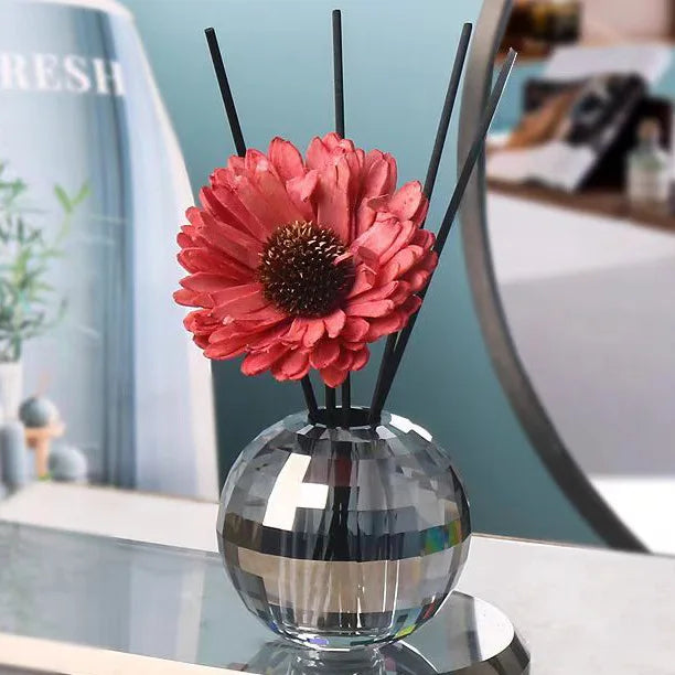 DecorBites™ Crystal Ball Aroma Diffuser with Toothbrush Holder & Geometric Base