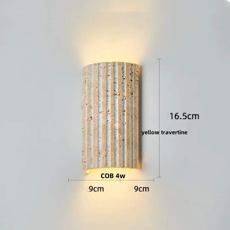 DecorBites™ LED Stone Clock Wall Lamp Sconce, Modern Nordic Yellow Cave Bathroom Mirror Light