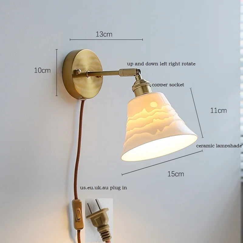 DecorBites™ Ceramic LED Wall Light for Home Indoor Decor Bedroom Bathroom Mirror
