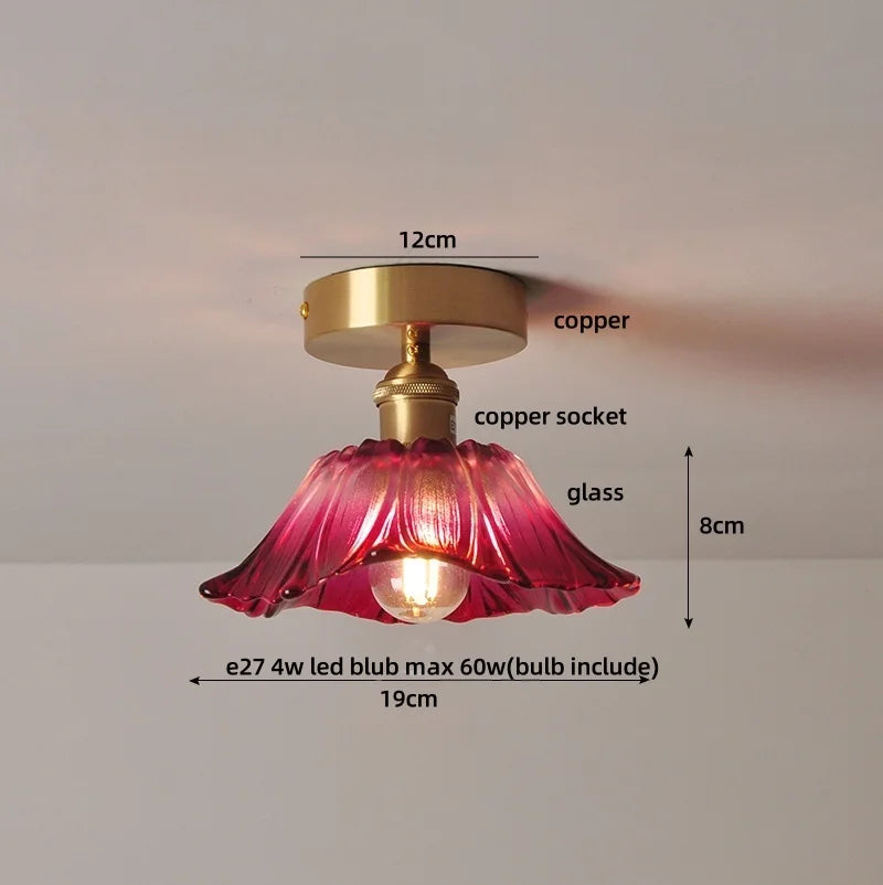 DecorBites™ Glass Grid LED Ceiling Lamp: Luxury Crystal Nordic Copper Ceiling Lights