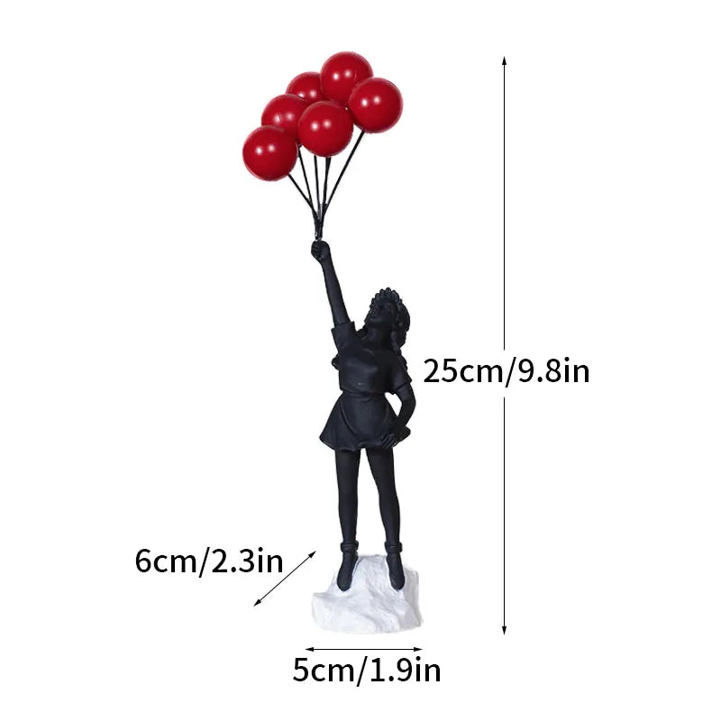 DecorBites™ Banksy Girl Balloon Sculpture Figure for Modern Interior Decor