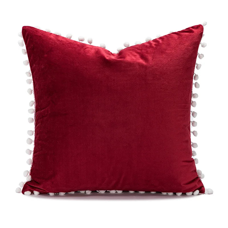 DecorBites™ Christmas Bow Patchwork Velvet Pillow Cover Set for Festive Home Decor