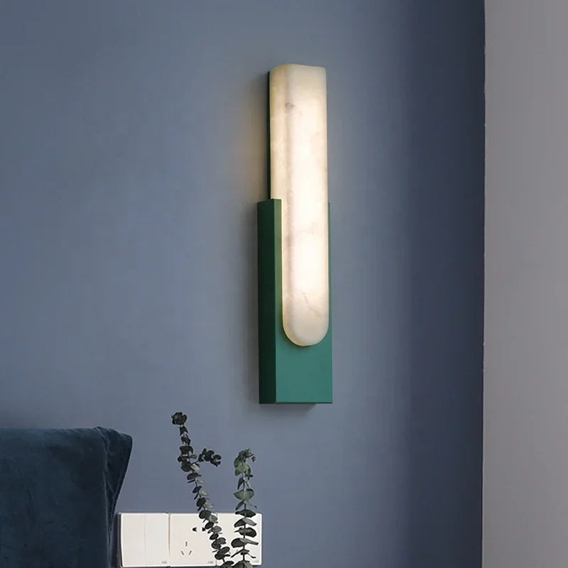 DecorBites™ Grey Metal LED Marble Wall Sconce Lamp for Nordic Modern Bedroom