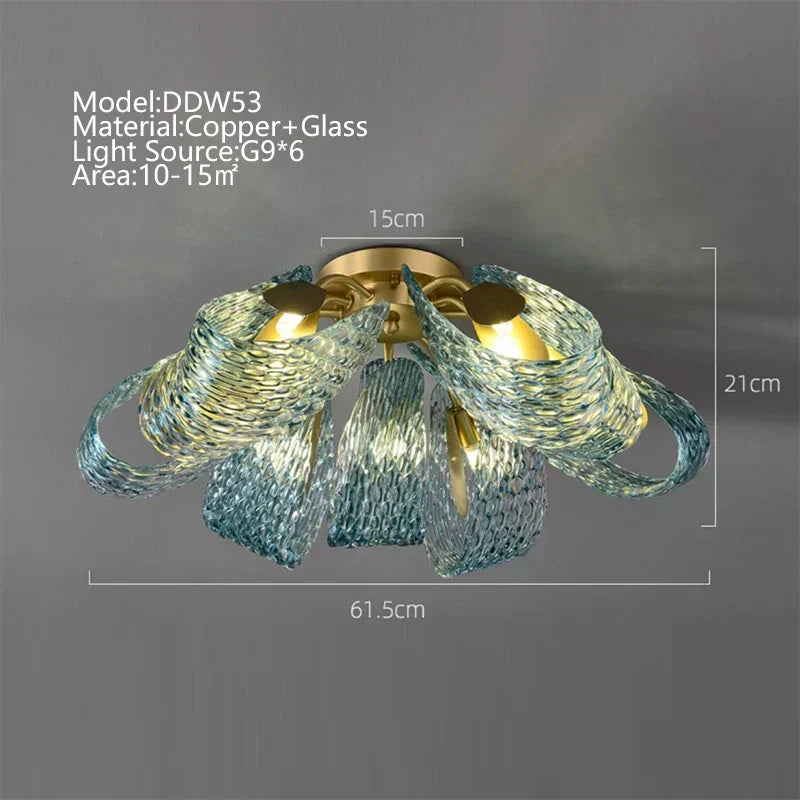 DecorBites™ Blue Glass Luxury Wall Sconce LED Light Fixture for Living Room Bedroom Aisle