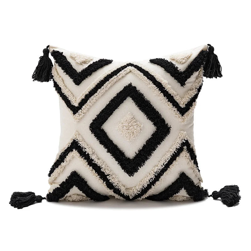 DecorBites™ Boho Diamond Pillow Cover Set - Orange Pink Green Black - 45x45cm 30x50cm