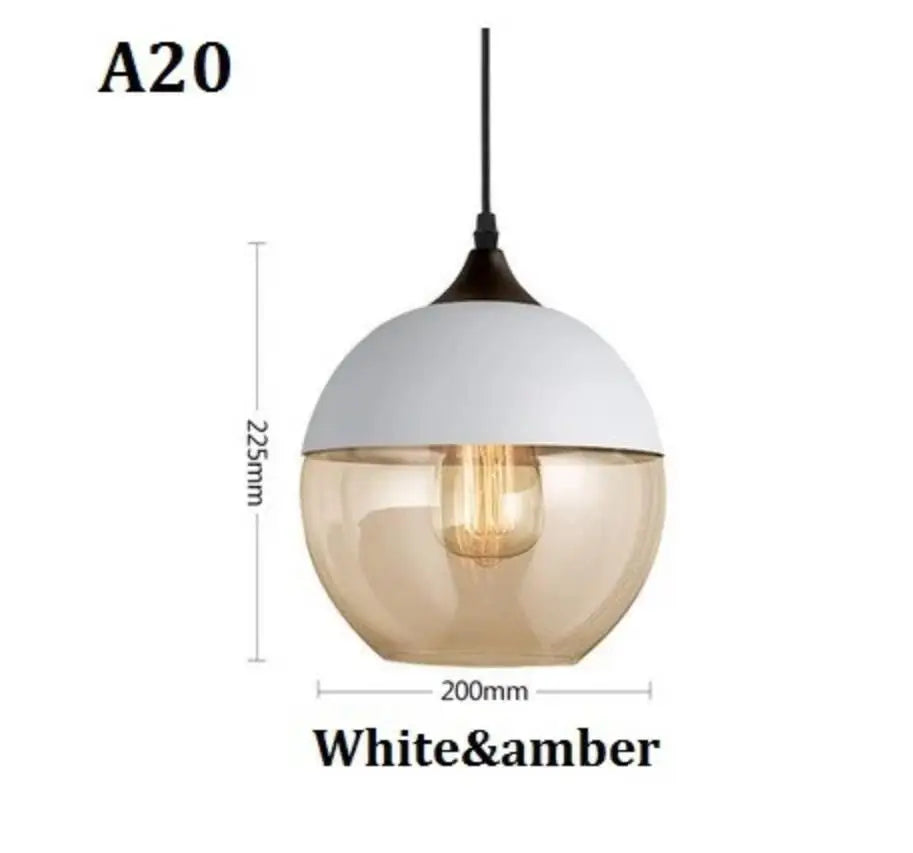 DecorBites™ Black Glass Pendant Light Fixture for Modern Indoor Decor and Dining Room