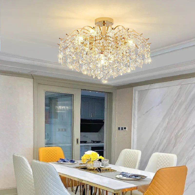 DecorBites™ Crystal Chandelier: Modern Elegance for Stylish Living Spaces