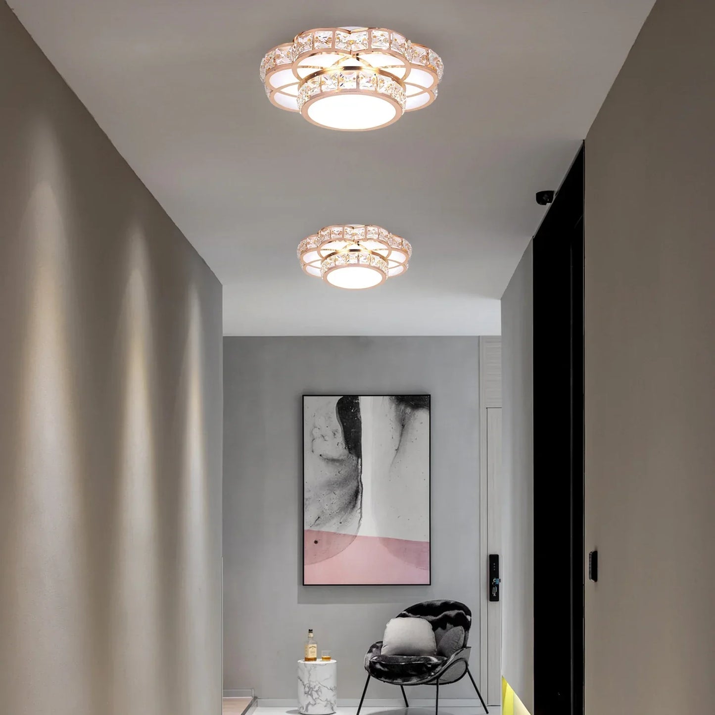 DecorBites™ Crystal LED Chandelier Ceiling Lamp Modern Elegant Indoor Decor Luminaire