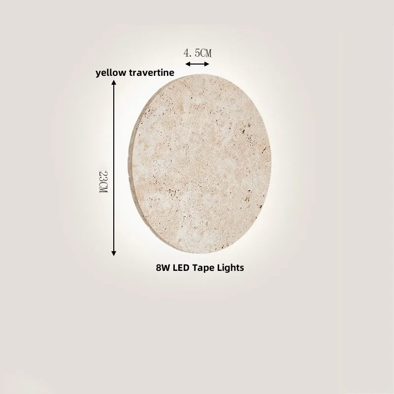 DecorBites™ Canopy LED Wall Light Rotate Yellow Travertine Japan Style Bedside Lamp