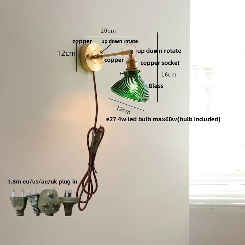 DecorBites™ Clear Glass LED Wall Sconce Rotate Up Down, Perfect for Dining Room, Bathroom
