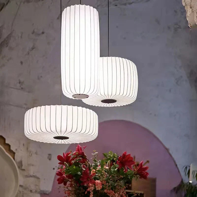 DecorBites™ Japanese Style Cloth Pendant Light - Nordic Design for Living Room and Restaurant