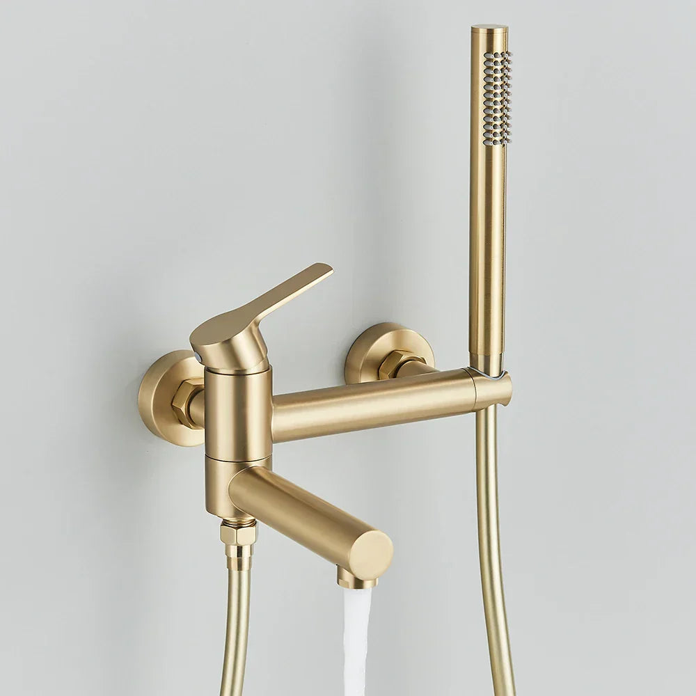 DecorBites™ Black Wall Mounted Waterfall Bathtub Faucet for Embedded In-wall Tub Shower System