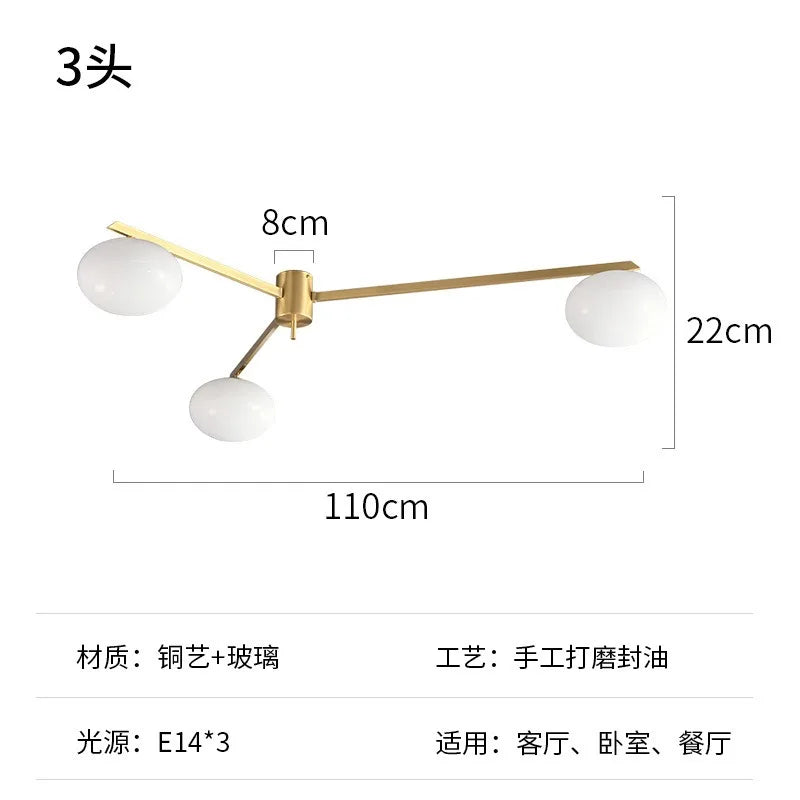 DecorBites™ Black/Gold Lustre Copper Ceiling LED Modern Light Fixture for Living Room/Kitchen/Balcony