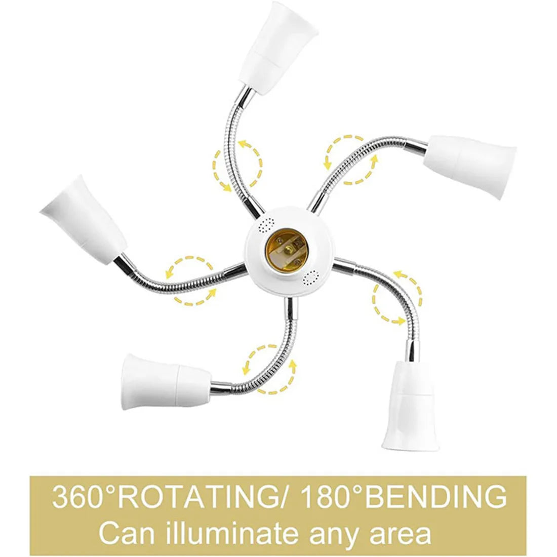 DecorBites™ 6-in-1 E26 E27 Light Splitter Socket Adapter for LED Bulbs