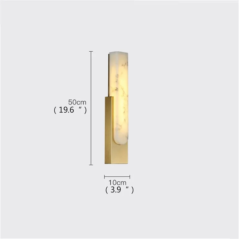 DecorBites™ Grey Metal LED Marble Wall Sconce Lamp for Nordic Modern Bedroom